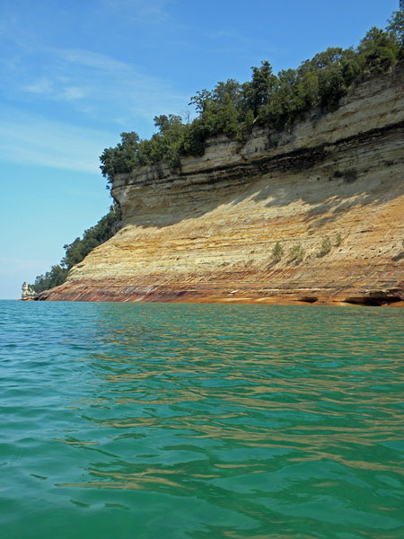 kayaking along the cliffs past miners castle